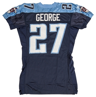 2002 Eddie George Game Used Tennessee Titans Home Jersey